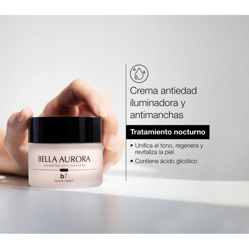 Bella Aurora b7 Crema antiedad iluminadora y antimanchas de acción nocturna Último día