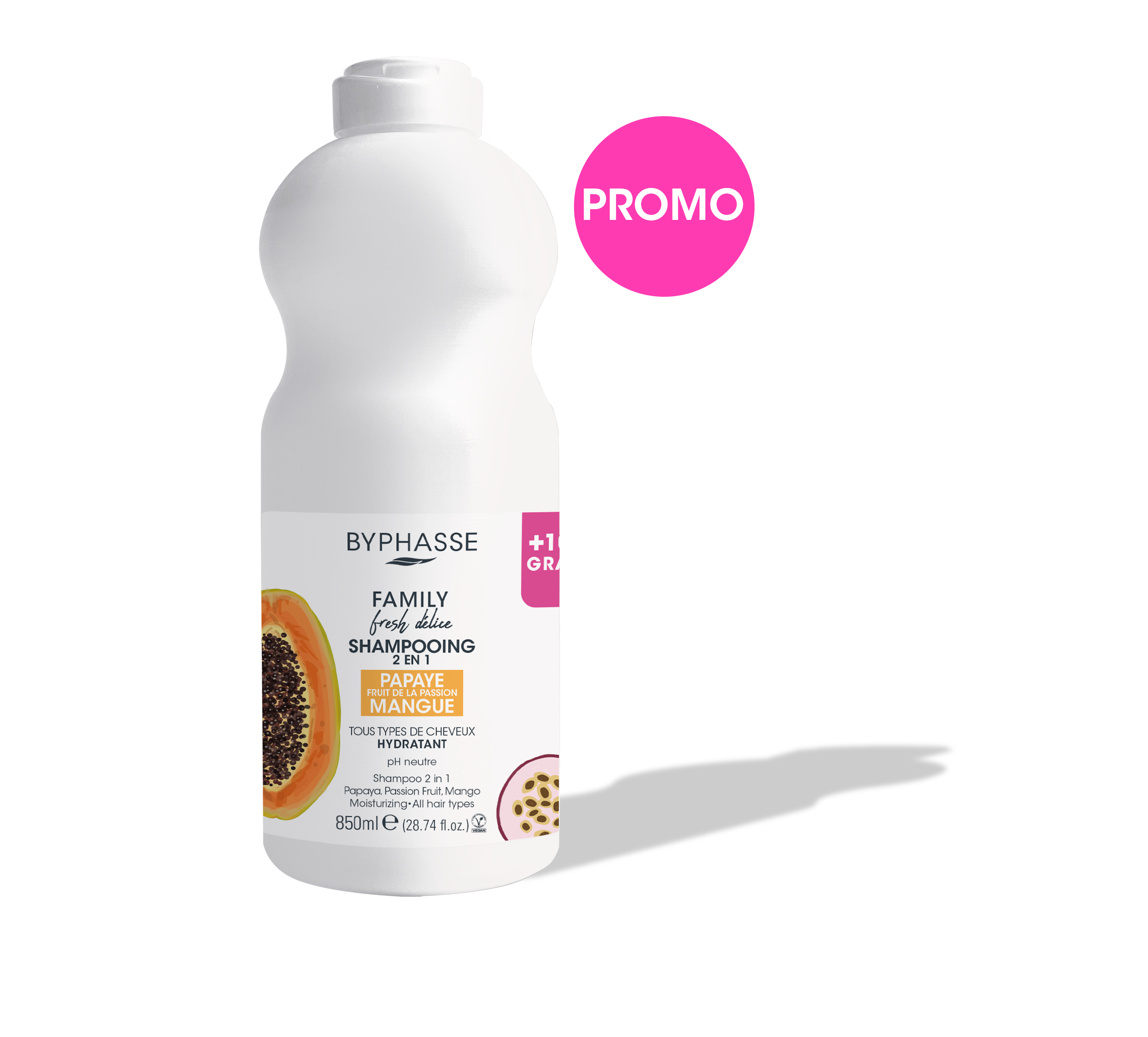 Byphasse FAMILY FRESH DELICE SHAMPOO ALL HAIR TYPES 750ML + 100 ML