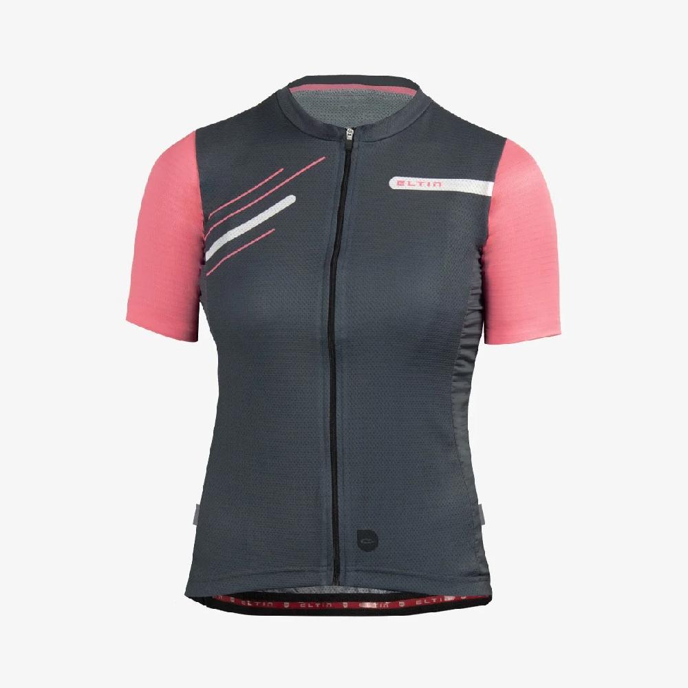 Eltin Maillot Mujer Glorious Manga Corta Gris antracita y Rosa Rebajas de fin de temporada
