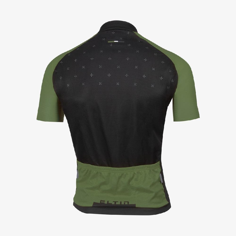 Eltin Maillot Ciclismo Resistance Negro y Verde oliva Precio ultrabajo