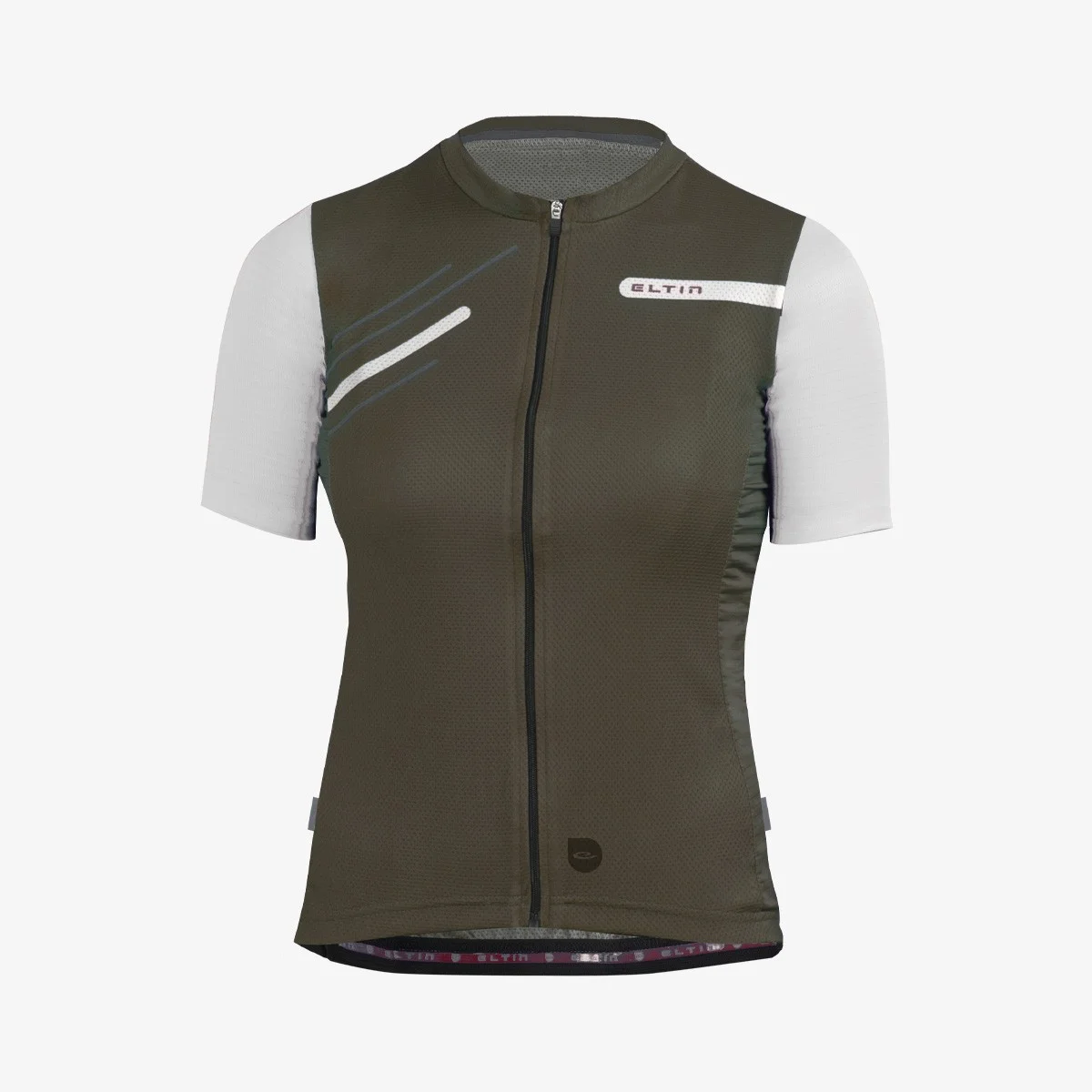 Eltin Maillot Mujer Glorious Manga Corta Verde oliva y Blanco 2025