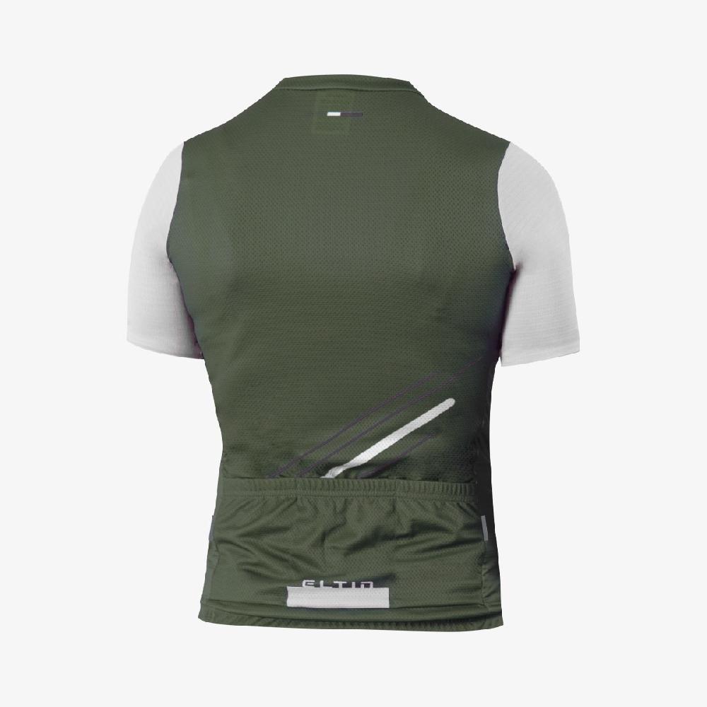 Eltin Maillot Mujer Glorious Manga Corta Verde oliva y Blanco 2025
