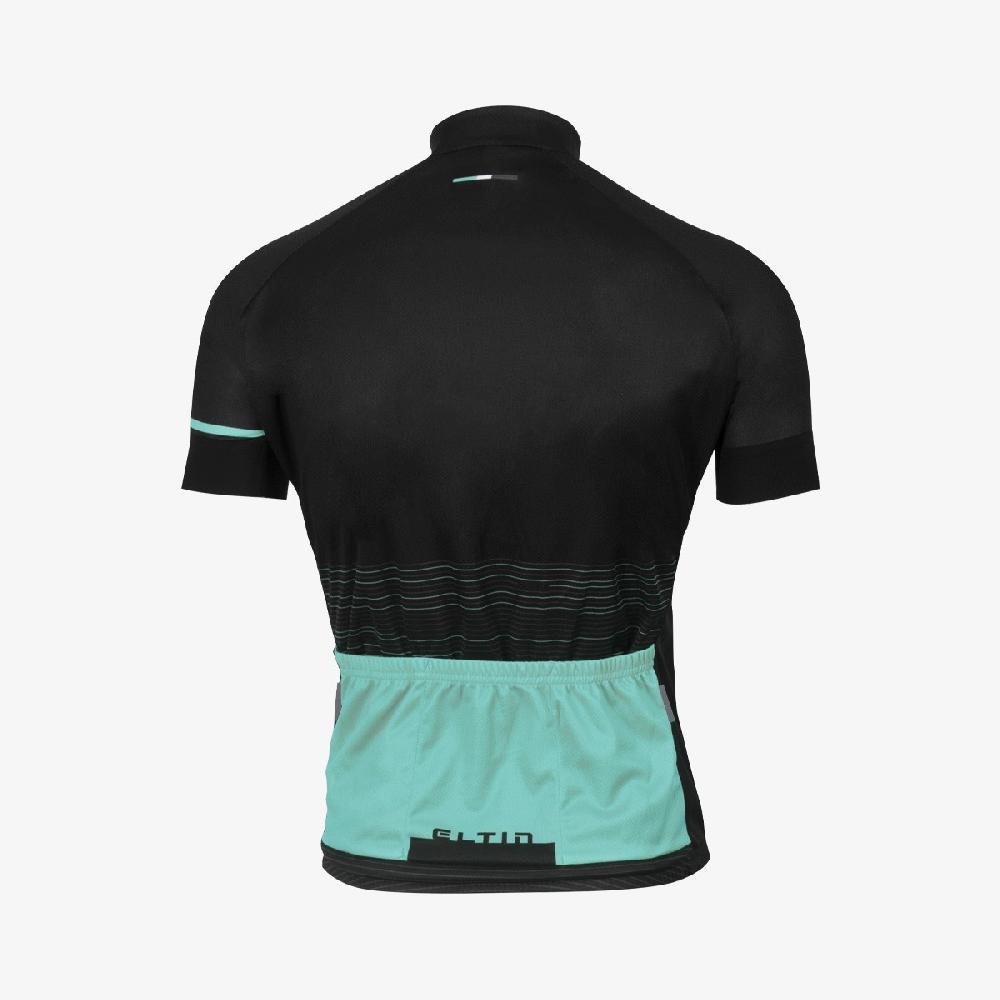 Eltin Maillot Ciclismo Futurism Negro y Cian Venta caliente