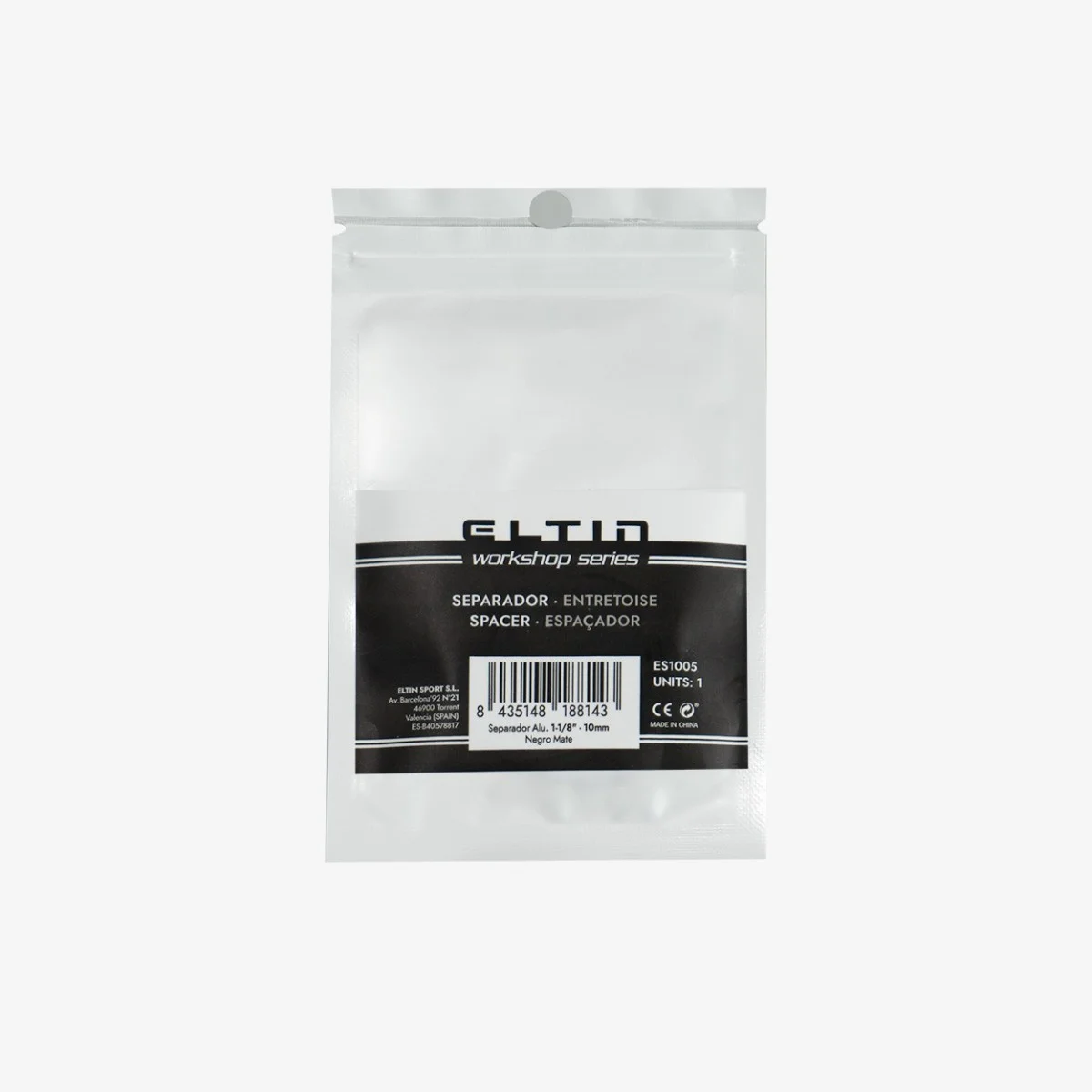 Eltin Separador Alum 1-1/8" - 10mm Neg Mate Rebajas