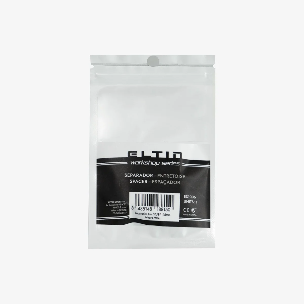 Eltin Separador Alum 1-1/8" - 15mm Neg Mate Ofertas
