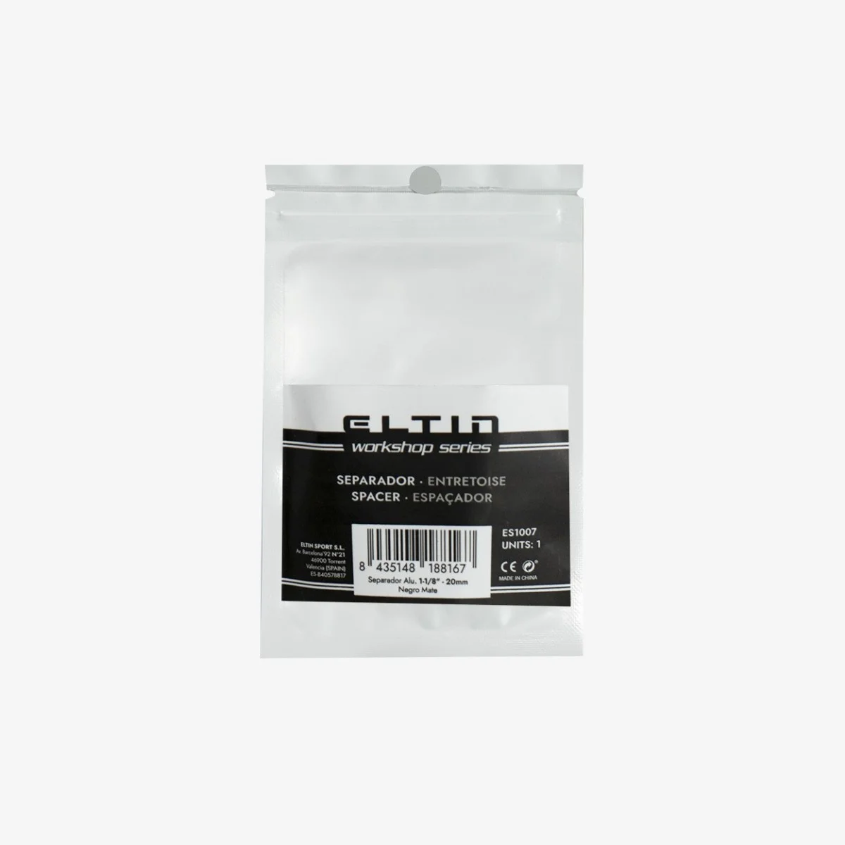 Eltin Separador Alum 1-1/8" - 20mm Neg Mate Mejor oferta