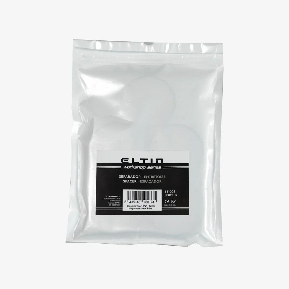 Eltin Pack (5 uds) Separadores Alum 1-1/2" - 10mm Neg Mate Rebajas online