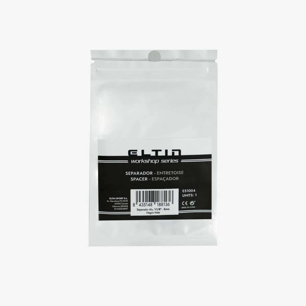 Eltin Separador Alum 1-1/8" - 5mm Neg Mate Rebajas top