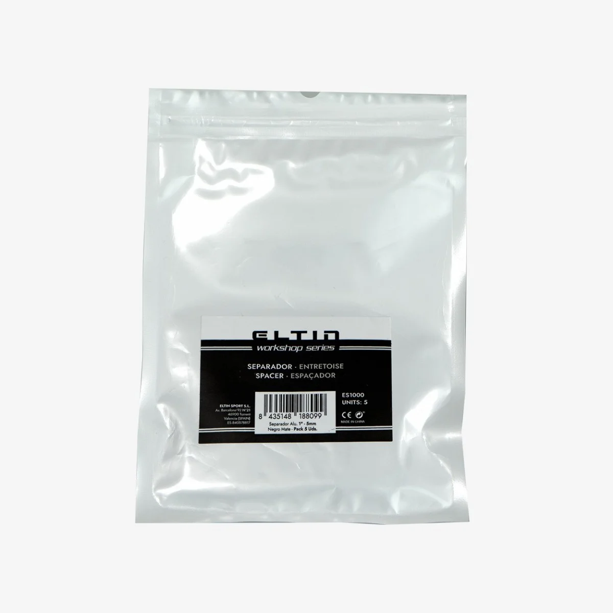 Eltin Pack (5 uds) Separadores Alum 1" - 5mm Neg Mate Envío gratis