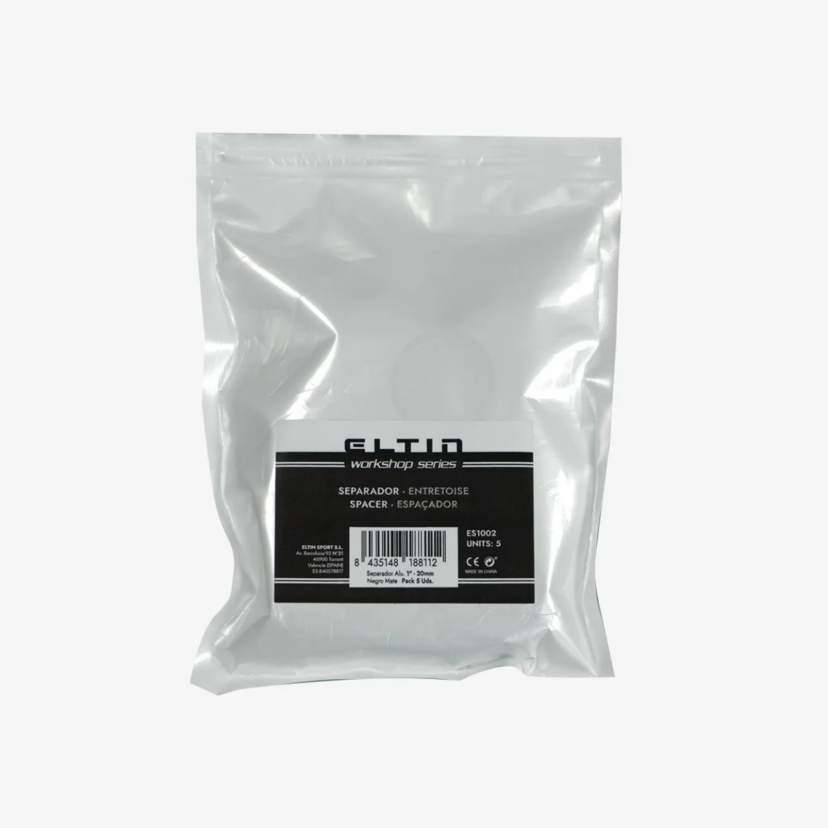 Eltin Pack (5 uds) Separador Alum 1" - 20mm Neg Mate COMPRAR AHORA
