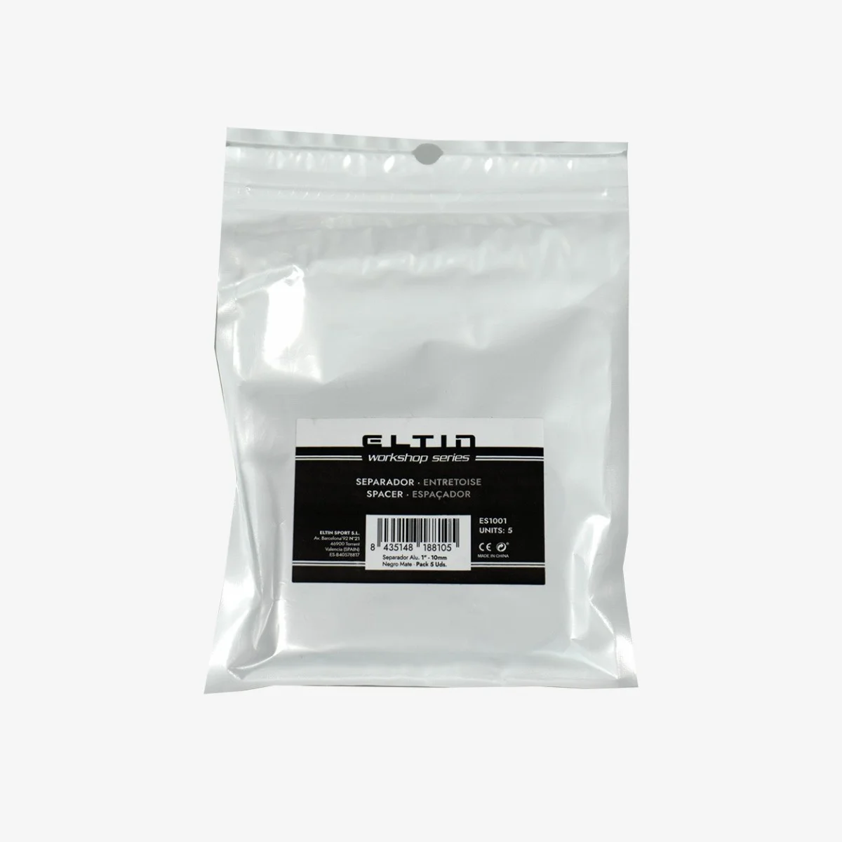 Eltin Pack (5 uds) Separadores Alum 1" - 10mm Neg Mate ÚLTIMAS EDICIONES