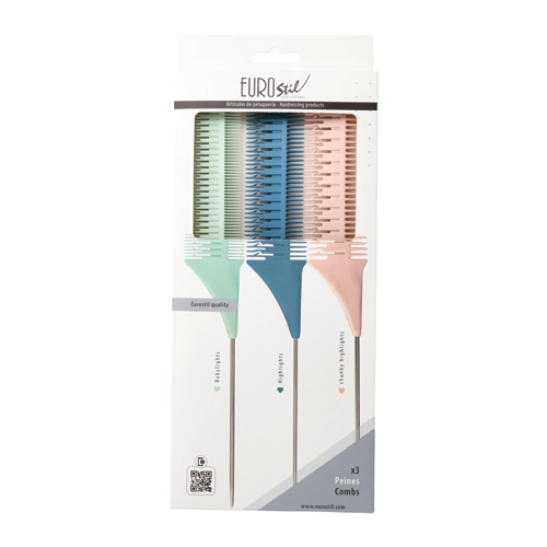 Eurostil Set de 3 peines para mechas Grandes ahorros