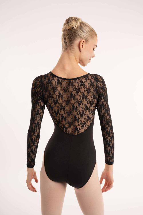 intermezzo Maillot ballet manga larga con encaje flores Intermezzo Grandes descuentos