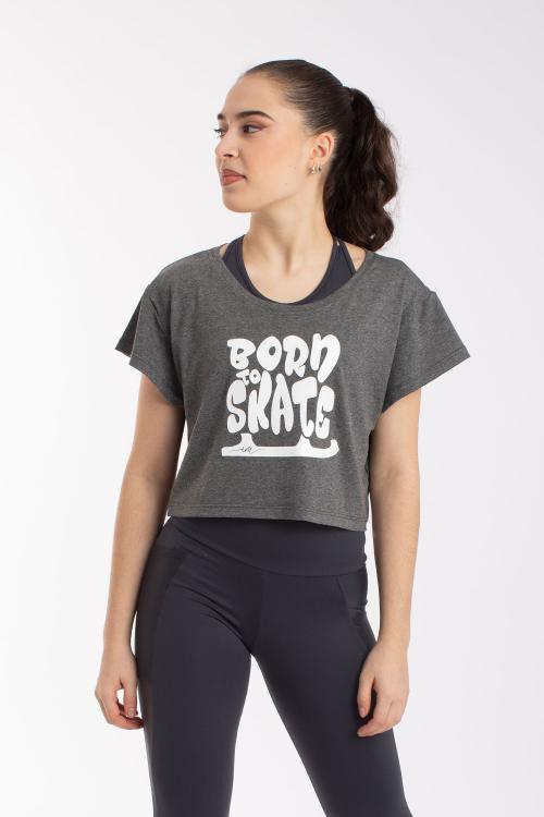 intermezzo Camiseta corta Davinia "Born to Skate" de Intermezzo para patinaje sobre hielo Grandes ahorros