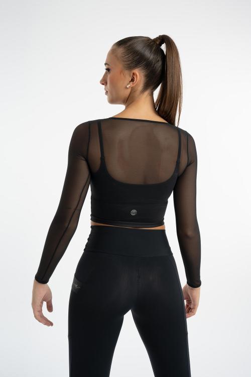 intermezzo Crop top Agustina tejido Red manga larga ajustado con cinturilla de Meryl Devoluciones gratuitas