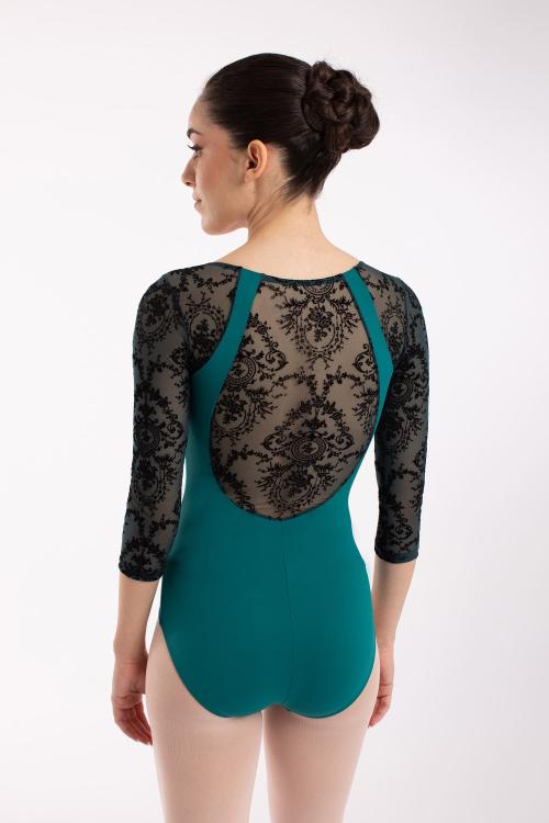 intermezzo Maillot Manila manga larga con red flocada de Intermezzo Ballet Danza Superdescuento