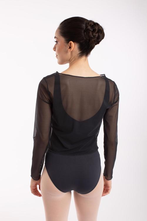 intermezzo Top negro danza ballet de manga larga transparente Intermezzo Solo hoy