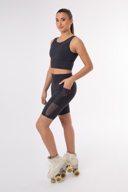 intermezzo Draco short ciclista de tiro alto con transparencias y bolsillo de Intermezzo danza jazz Grandes descuentos