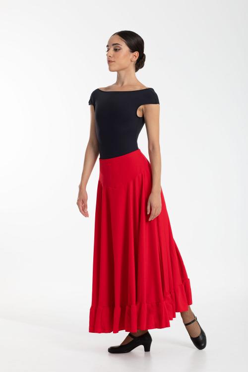 intermezzo Falda larga Mujer Flamenco con volante de Intermezzo danza para ensayo Tienda de fábrica