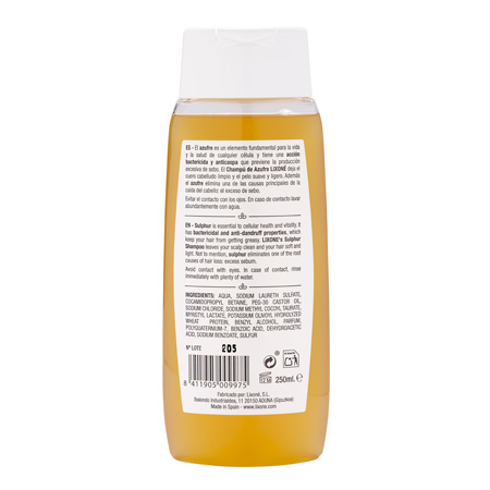 lixone CHAMPÚ de AZUFRE 250 ml Últimos 3 días