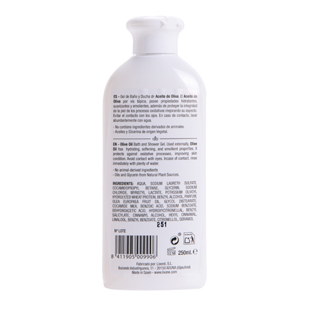 lixone GEL de BAÑO y DUCHA de Aceite de Oliva 250 ml Los más vendidos