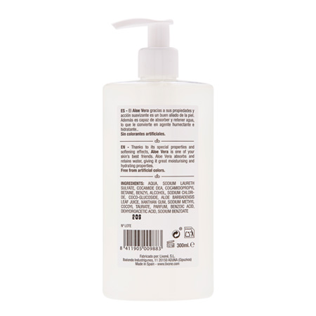 lixone JABÓN LÍQUIDO manos Aloe Vera Natural Últimos 3 días