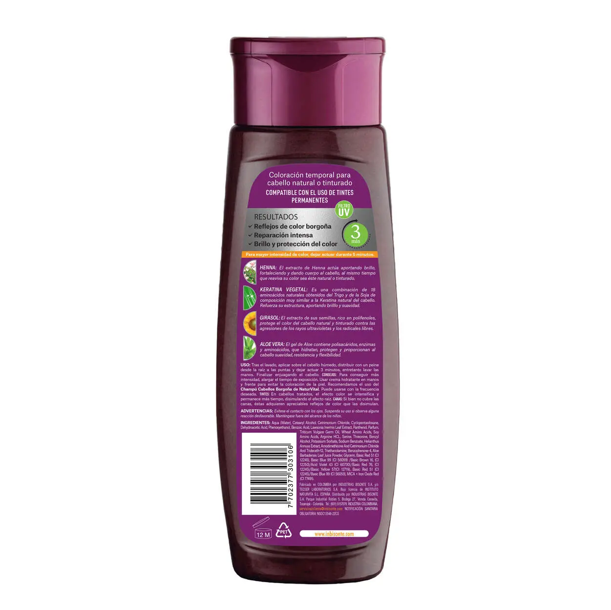 naturaleza y vida Mascarilla capilar coloursafe borgoña x 300 ml Últimos 3 días