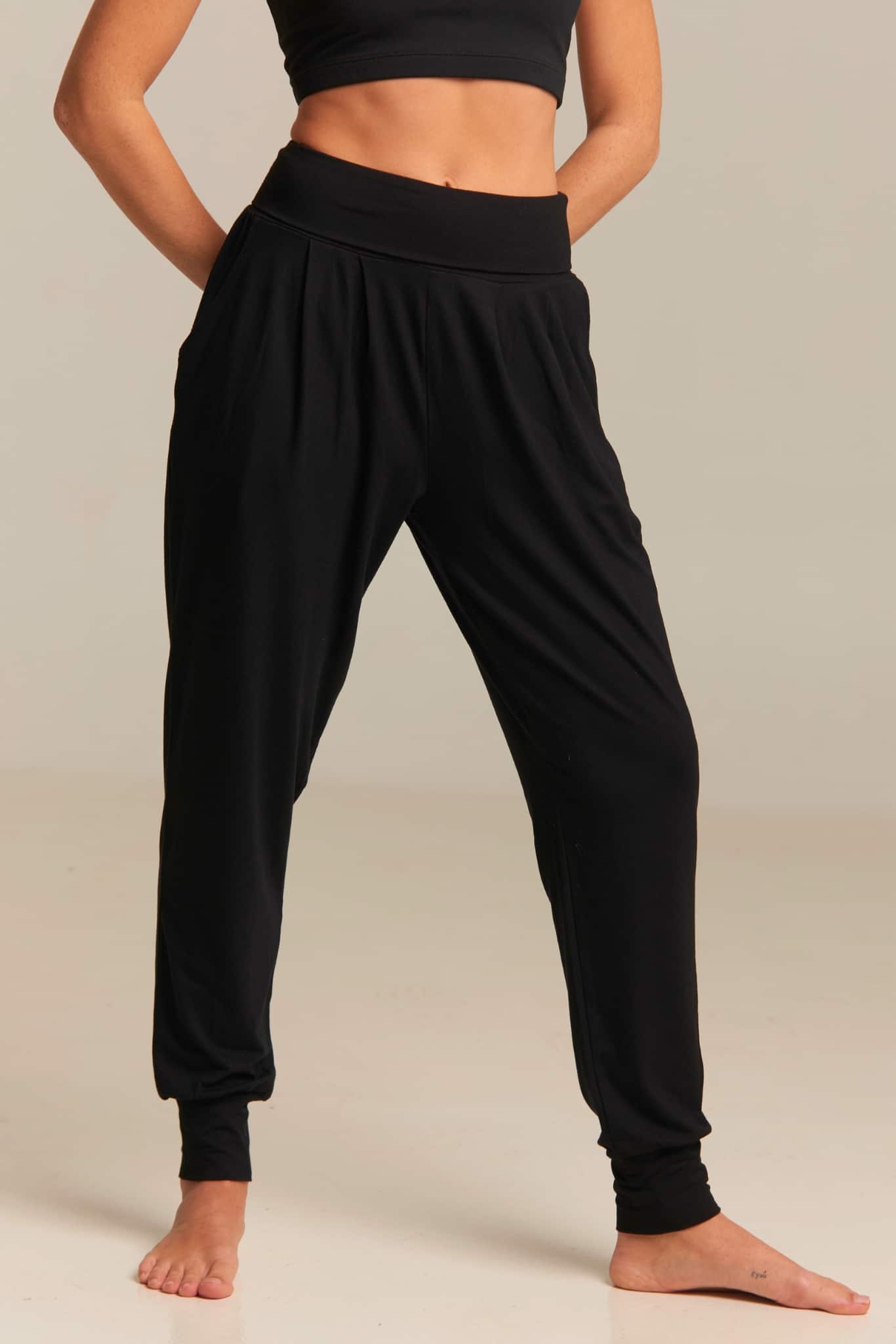 shambhala barcelona Pantalón Purusha Harem Negro Venta caliente
