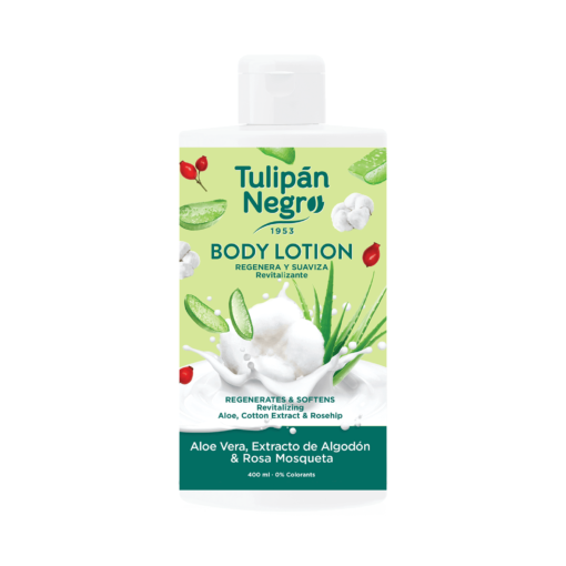 tulipán negro Body Lotion Tulipán Negro Aloe Vera Algodón & Rosa Mosqueta 400 ml Último día