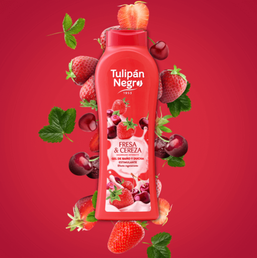 tulipán negro Gel de baño Tulipán Negro Fresa y Cereza 650 ml Solo hoy