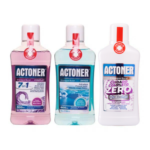 tulipán negro Pack 3 Enjuagues Bucales Actoner 500 ml