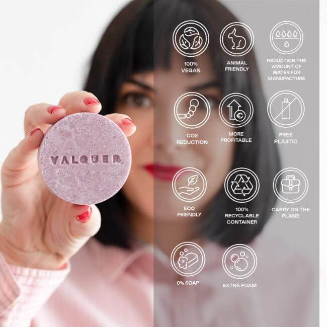 valquer laboratorios Champú sólido Luxe (extracto de arándano y aguacate) - 50 g Últimos 3 días