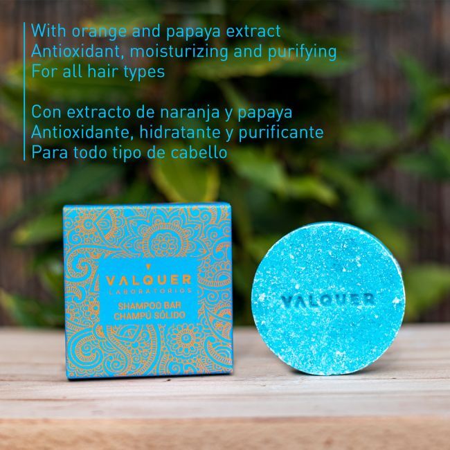 valquer laboratorios Champú sólido Sunrise (extracto de naranja y papaya) - 50 g Liquidación