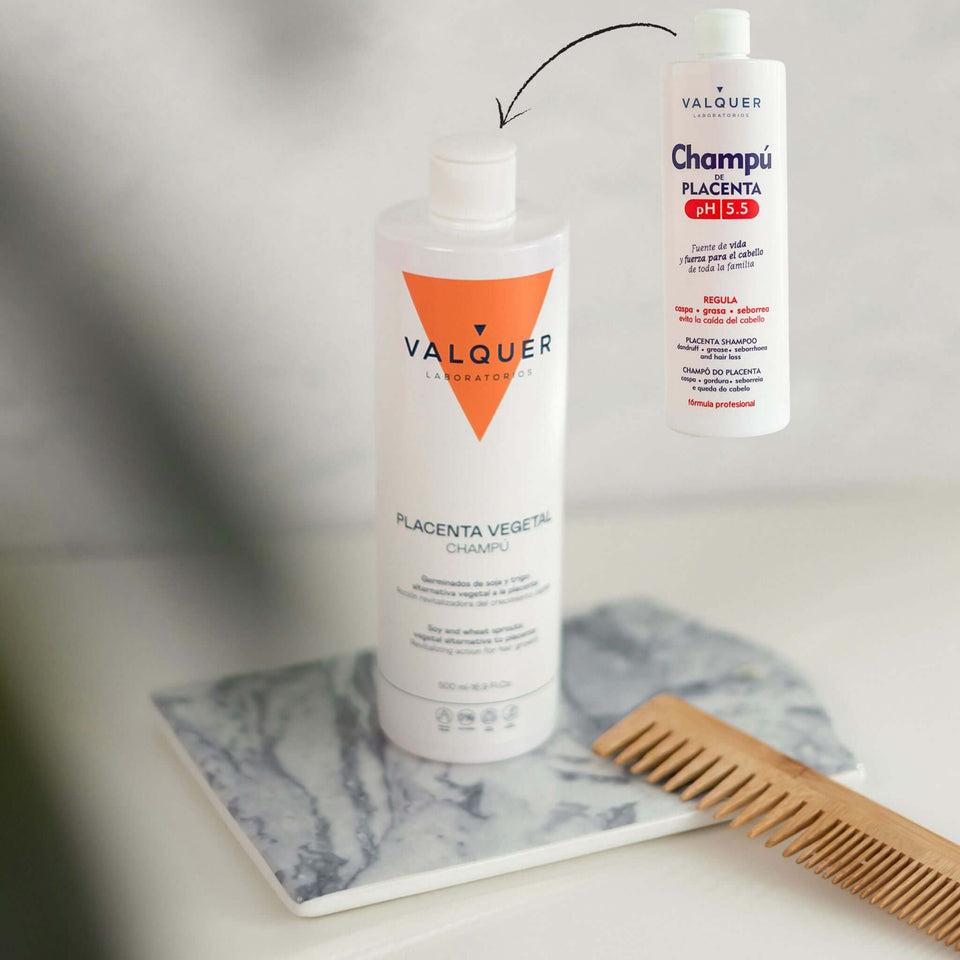 valquer laboratorios Champú placenta. Combate: caída caspa grasa - 500 ml Libre de impuestos