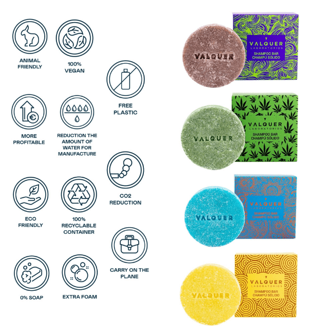 valquer laboratorios Champú sólido Hemp (extracto de cannabis y aceite de cáñamo) - 50 g Grandes ahorros