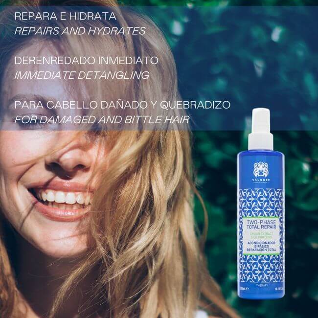 valquer laboratorios Pack Total Repair para Cabellos Dañados - Champú Mascarilla y Acondicionador Bifásico - 1000 ml Rebajas de fin de temporada