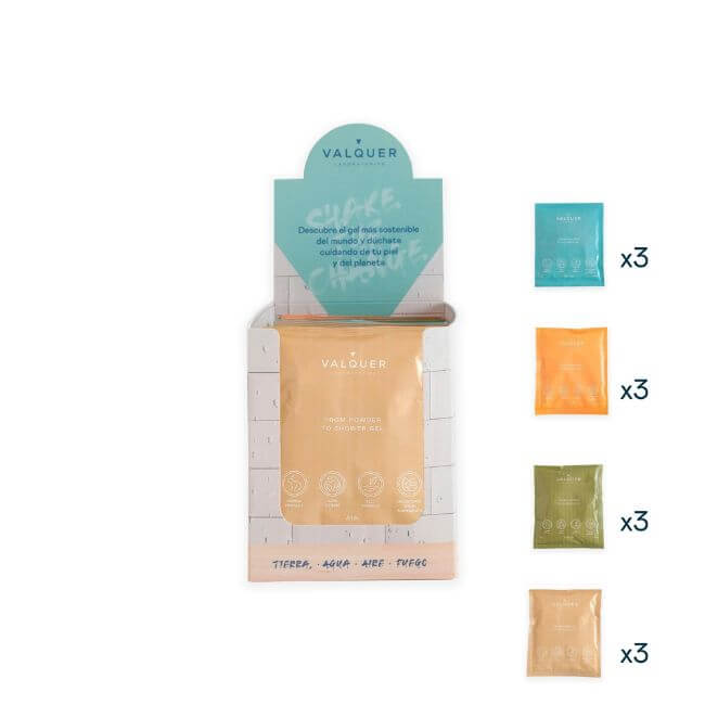 valquer laboratorios Sobres surtidos de 25 g Valquer Shake - Pack geles de baño sostenibles Devoluciones gratuitas