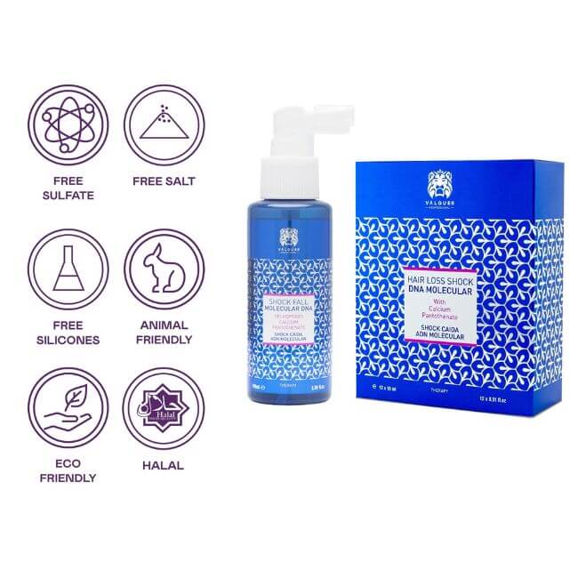 valquer laboratorios Pack anticaida Champú + shock ADN molecular - 500 ml Tienda