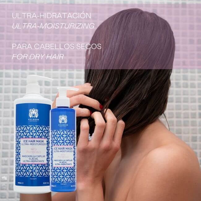 valquer laboratorios Pack Ultrahidratante Champú ice hair mask y acondicionador bifásico para cabellos secos - 1000 ml Grandes descuentos