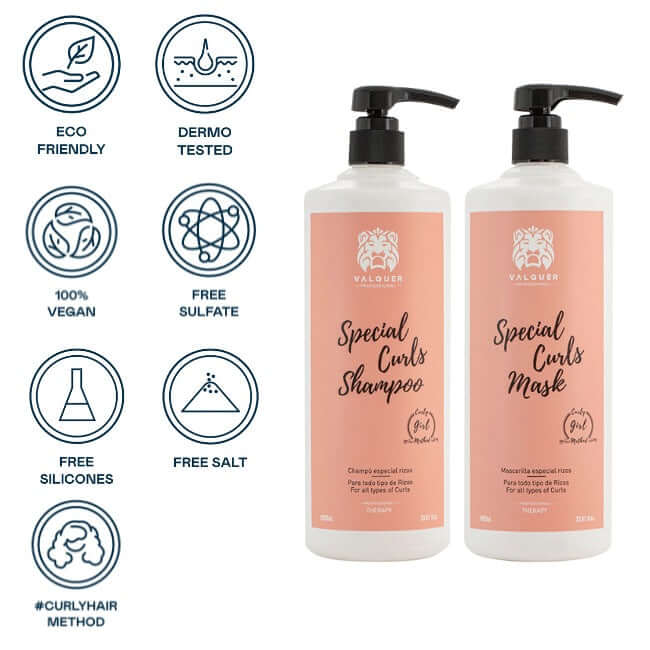 valquer laboratorios Pack Método Curly - Champú y Mascarilla - 1975 ml Descuento por venta flash