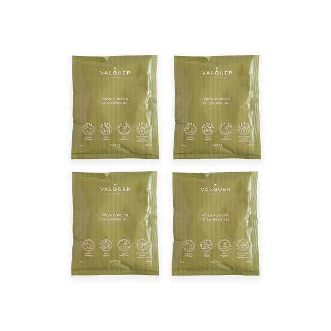 valquer laboratorios Sobres Earth de 25 g - Valquer Shake - Gel de baño sostenible