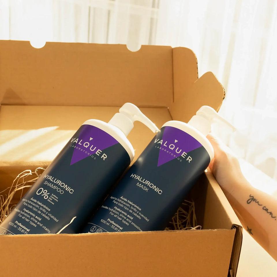 valquer laboratorios Pack Ácido Hialurónico - Champú y Mascarilla Capilar - 1000 ml + 975 ml Tienda de fábrica