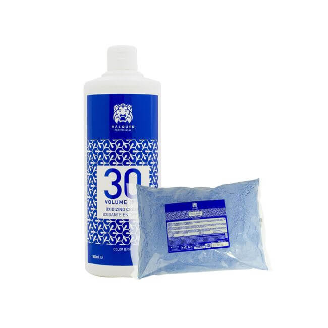 valquer laboratorios Pack decoloración capilar Polvo deco + Oxigenada 30 vol