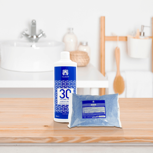 valquer laboratorios Pack decoloración capilar Polvo deco + Oxigenada 30 vol Libre de impuestos