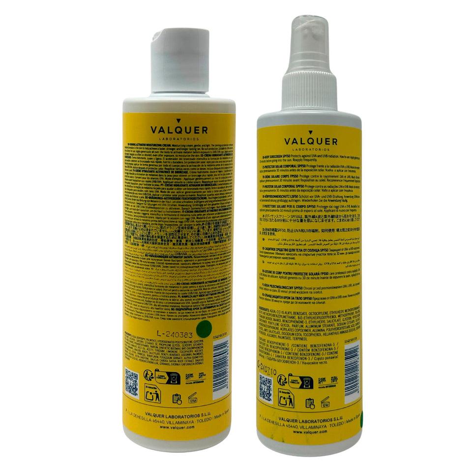 valquer laboratorios Pack Solar Corporal SPF 50 y Crema Hidratante Aceleradora del Bronceado - 600 ml Ofertas de temporada