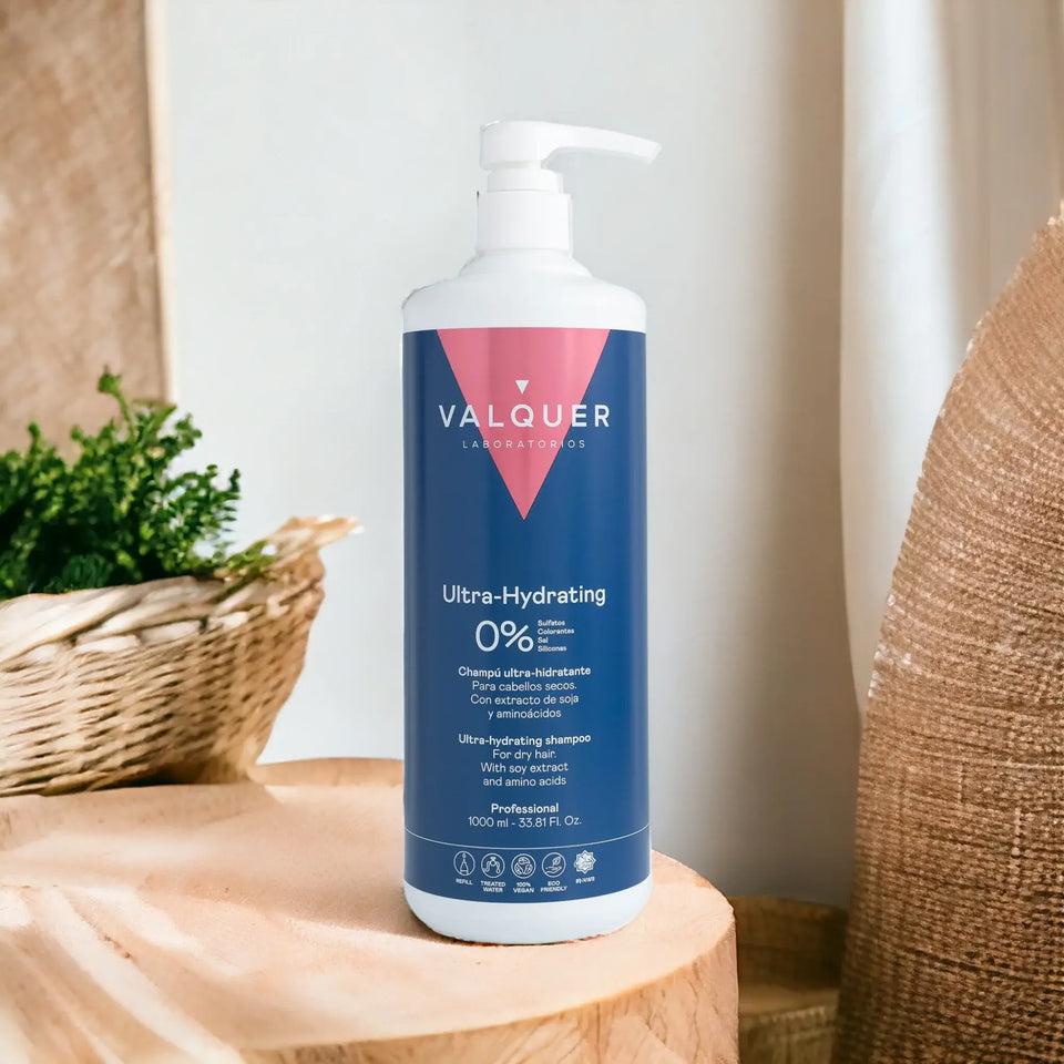 valquer laboratorios Pack Ultrahidratante Champú y Mascarilla efecto frío para Cabellos Secos - 1000 ml + 975 ml 2025