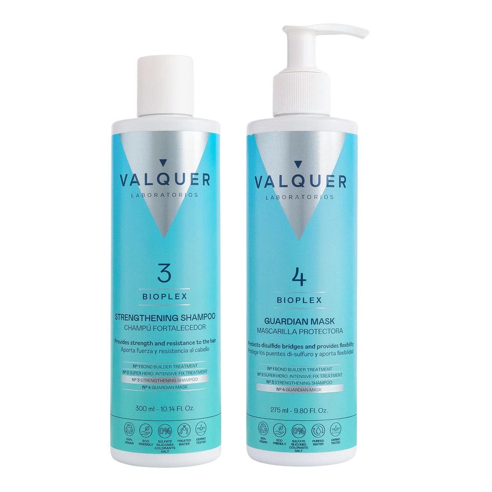 valquer laboratorios Pack Bioplex Nº3 y Nº4 - Champú Fortalecedor y Mascarilla Protectora - 575 ml