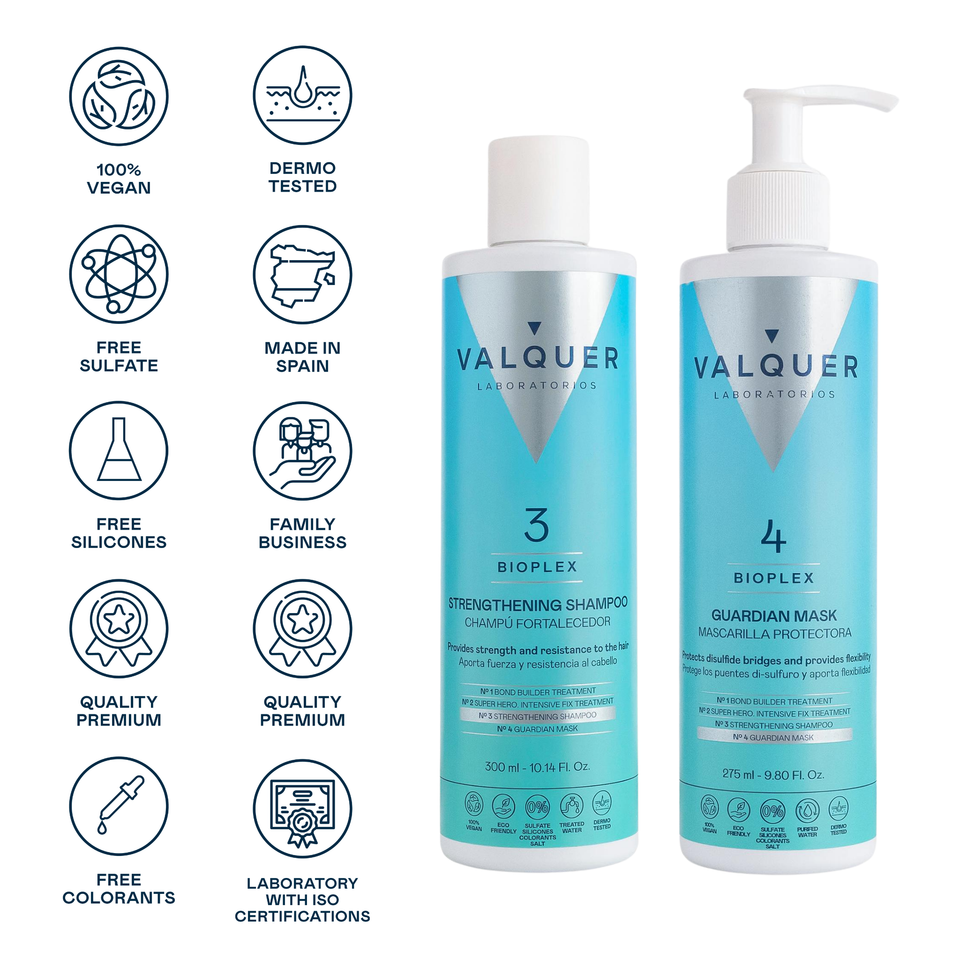 valquer laboratorios Pack Bioplex Nº3 y Nº4 - Champú Fortalecedor y Mascarilla Protectora - 575 ml Outlet online