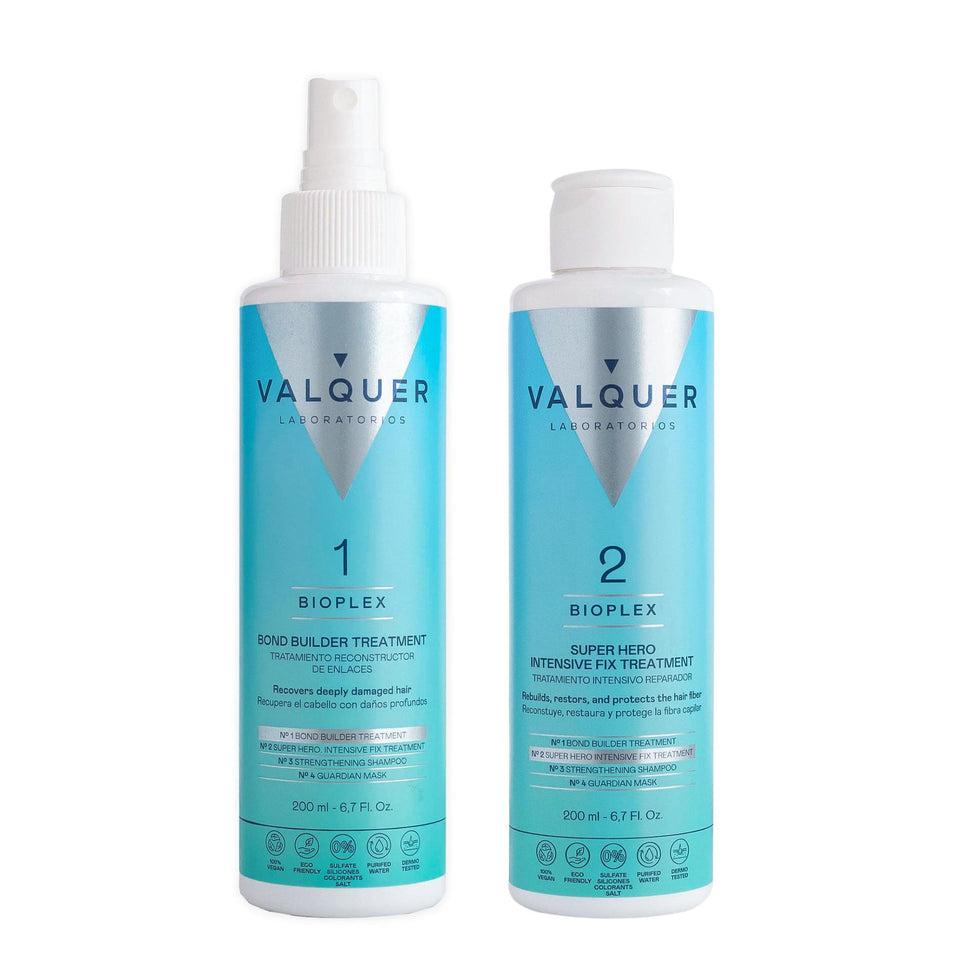 valquer laboratorios Pack Bioplex Nº1 y Nº2 - Tratamiento Reconstructor de Enlaces y Tratamiento Intensivo Reparador - 400 ml