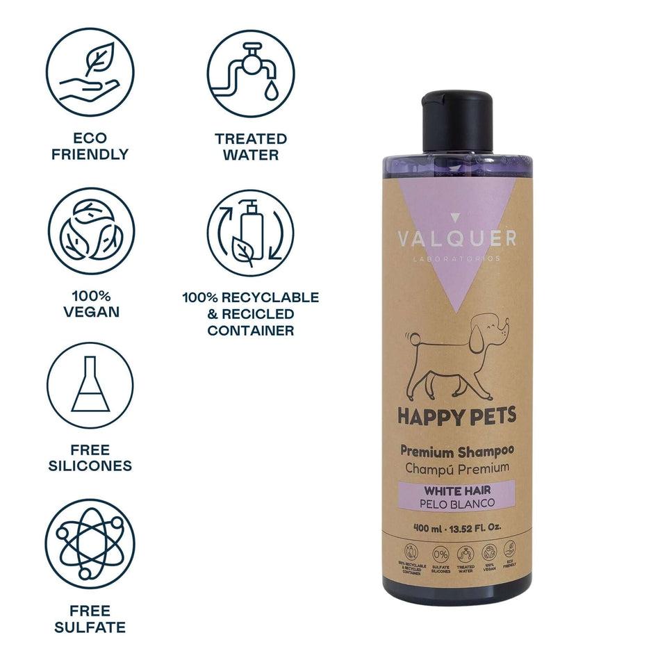 valquer laboratorios Champú Premium para Mascotas de Pelo Blanco - 400 ml Ahorra y exporta